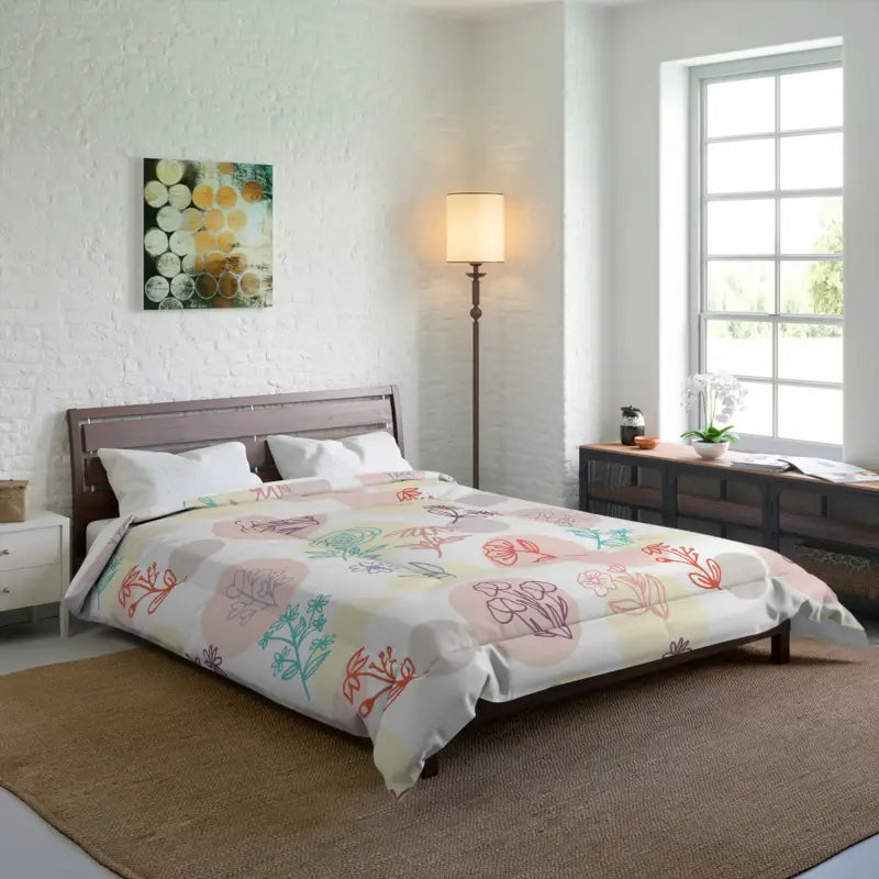 Elegant Floral Comforter for Cozy Sustainable Style - Home Decor