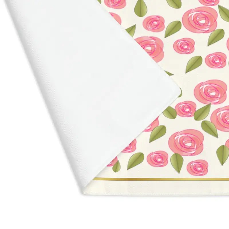 Transform your Table with Pink Roses Cotton Placemats - 18’’ × 14’’ Home Decor