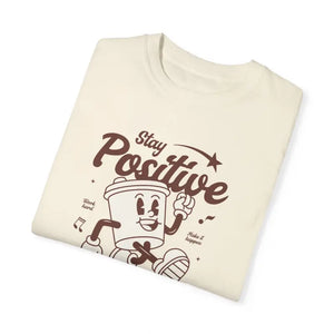 T-shirt - Think Positive Cotton Tee - Inspirational Statement Shirt - Dipaliz