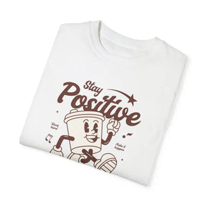 T-shirt - Think Positive Cotton Tee - Inspirational Statement Shirt - Dipaliz