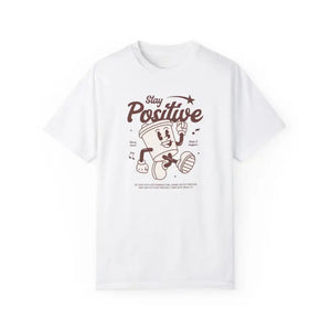T-shirt - Think Positive Cotton Tee - Inspirational Statement Shirt - Dipaliz
