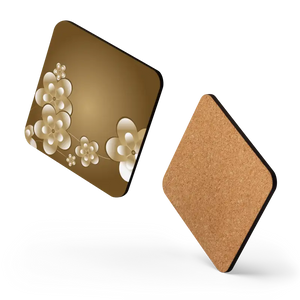 Heat Resistant White Flower Coaster with Cork Back - Dipaliz - Coasters
