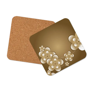 Heat Resistant White Flower Coaster with Cork Back - Dipaliz - Coasters