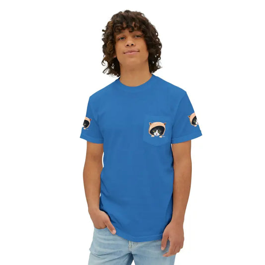 Snuggle Up in Ultimate Cotton Comfort Pocket Tee - Royal Caribe / s T-shirt