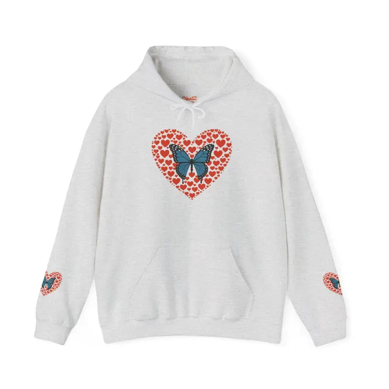 Cozy Up in Style: Unisex Heavy Hooded Butterfly Sweatshirt - Hoodie