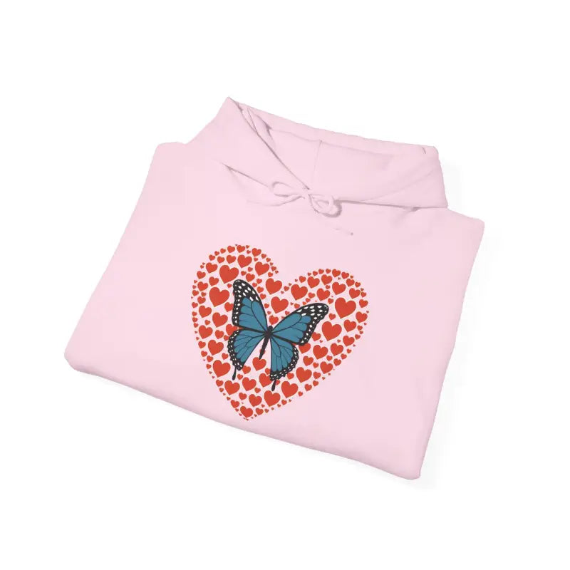 Cozy Up in Style: Unisex Heavy Hooded Butterfly Sweatshirt - Hoodie