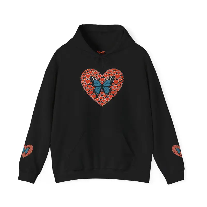 Cozy Up in Style: Unisex Heavy Hooded Butterfly Sweatshirt - Hoodie