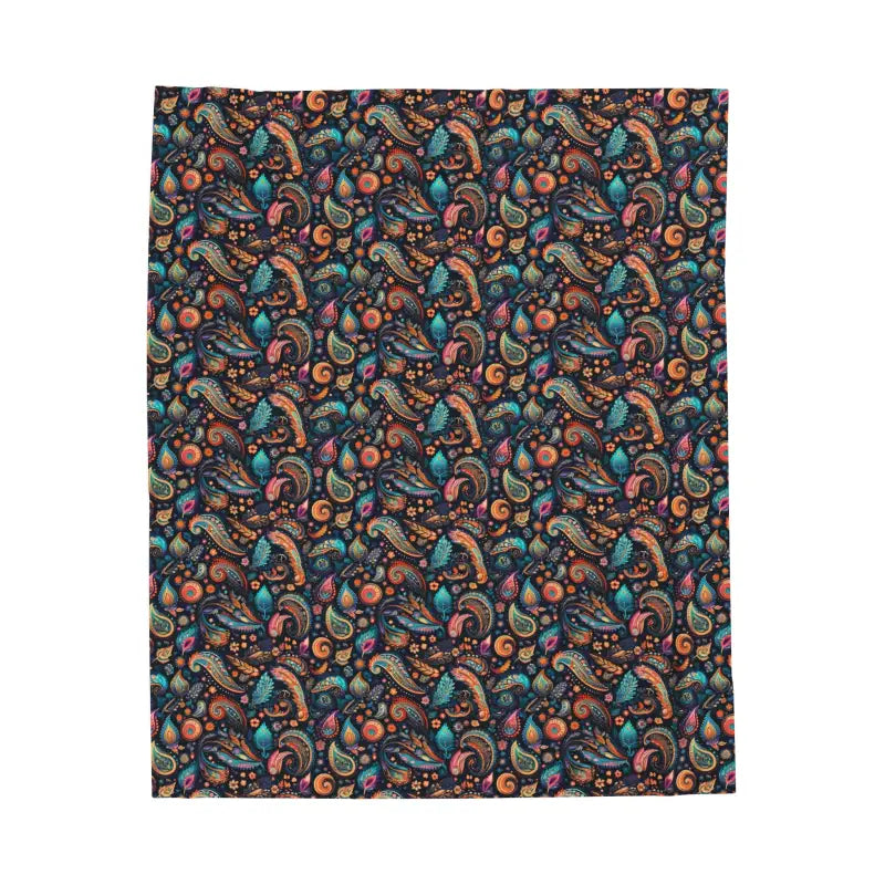 Dive Into Comfort: Colorful Paisley Velveteen Plush Blanket - All Over Prints