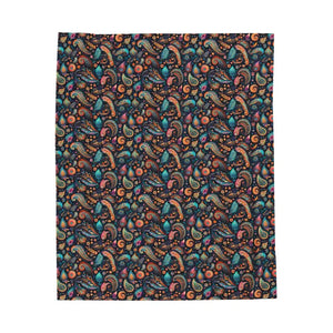 Velveteen Plush Blanket Colorful Paisley Comfort - Dipaliz - Blankets