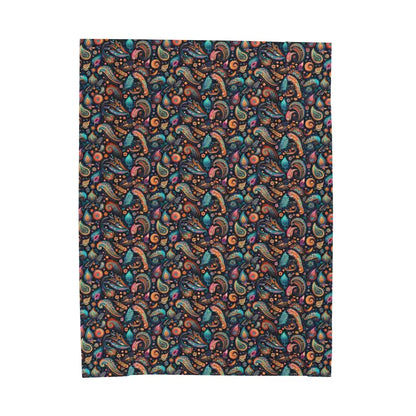 Dive Into Comfort: Colorful Paisley Velveteen Plush Blanket - All Over Prints