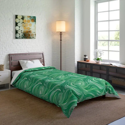 Snooze in Style with Cozy Wavy Abstract Bedding! - 68’’ × 92’’ Home Decor