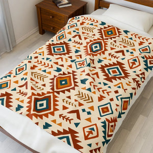 Velveteen Plush Blanket – Vibrant Print - Dipaliz - Blankets