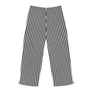 Pajama Pants Vertical Black White Stripes Loungewear - Dipaliz - Pajamas