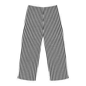 Pajama Pants Vertical Black White Stripes Loungewear - Dipaliz - Pajamas