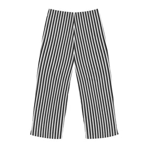 Pajama Pants Vertical Black White Stripes Loungewear - Dipaliz - Pajamas