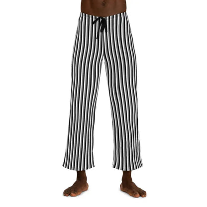 Elevate your Night: Vertical Black & White Stripe Pajama Pants - s / Stitching