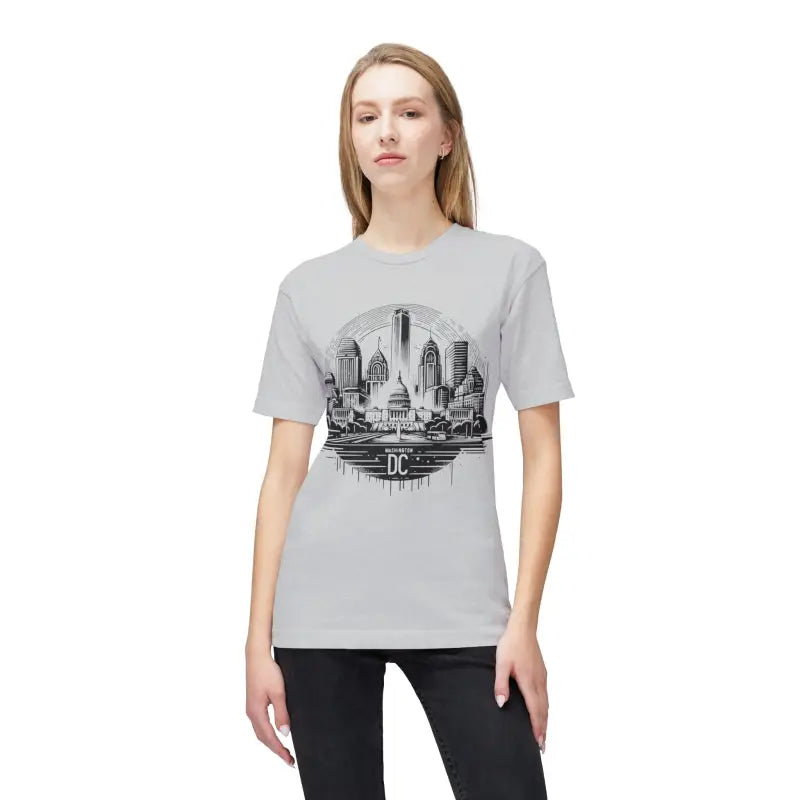 Elevate with the Cozy Washington Dc Skyline Cotton Tee - Dark Ash / s T-shirt