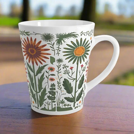 Enchanting Wildflowers & Butterflies Latte Mug for Coffee Lovers - 12oz