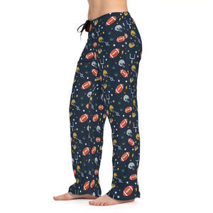 Cozy Women’s Pajama Pants with Football Pattern - Perfect for Game Day! - Pajamas