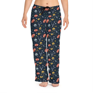 Cozy Women’s Pajama Pants with Football Pattern - Perfect for Game Day! - Pajamas