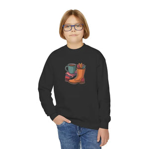 Cozy Youth Crewneck - Autumn Adventure Warmth - Dipaliz - Sweatshirts