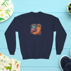 Cozy Youth Crewneck - Autumn Adventure Warmth - Dipaliz - Navy / Xs - Sweatshirts