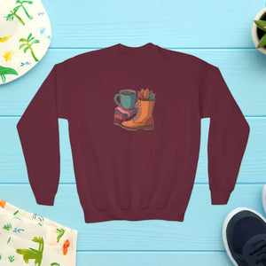 Cozy Youth Crewneck - Autumn Adventure Warmth - Dipaliz - Maroon / Xs - Sweatshirts
