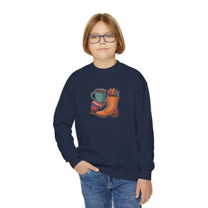 Cozy Youth Crewneck - Autumn Adventure Warmth - Dipaliz - Sweatshirts