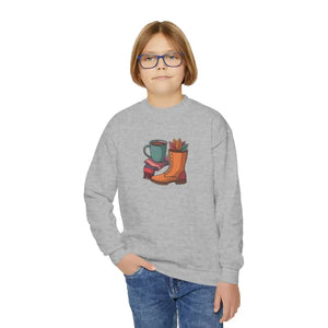 Cozy Youth Crewneck - Autumn Adventure Warmth - Dipaliz - Sweatshirts