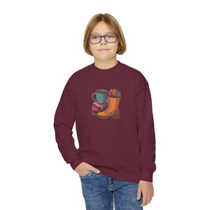 Cozy Youth Crewneck - Autumn Adventure Warmth - Dipaliz - Sweatshirts