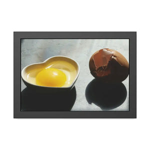 Framed Paper Posters Cracked Egg Yolk Art Bold Modern - Dipaliz - 18″ x 12″ (horizontal) / Black Frame / Semi Glossy