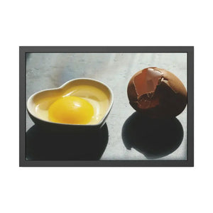 Framed Paper Posters Cracked Egg Yolk Art Bold Modern - Dipaliz - 30″ x 20″ (horizontal) / Black Frame / Fine - Prints