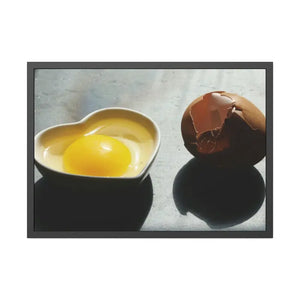 Framed Paper Posters Cracked Egg Yolk Art Bold Modern - Dipaliz - 40’’ x 28’’ (horizontal) / Black Frame / Fine
