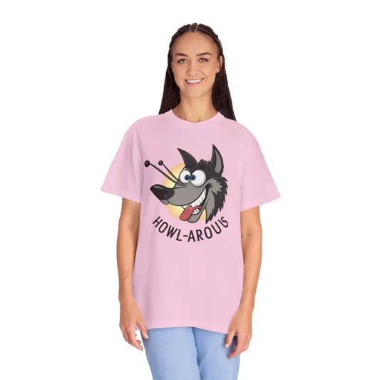 Crazy Cozy Howlarious Wolf Cotton Tee: Laugh in Style! - Blossom / s T-shirt