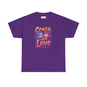 Crazy in Love Valentine’s Day Tee Women’s Fashion Statement - Dipaliz - Purple / s - T-shirts