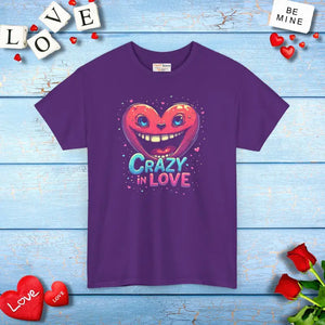 Unisex Heavy Cotton Tee Pink Heart Graphic Bold Style - Dipaliz - T-shirts