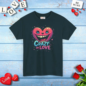 Unisex Heavy Cotton Tee Pink Heart Graphic Bold Style - Dipaliz - T-shirts
