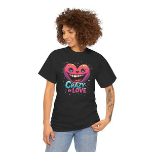 Unisex Heavy Cotton Tee Pink Heart Graphic Bold Style - Dipaliz - T-shirts