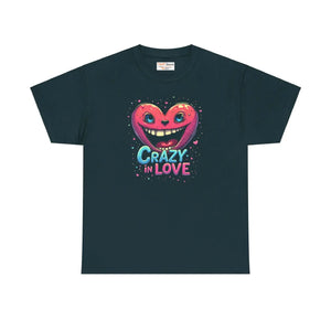 Crazy in Love Unisex Heavy Cotton Tee - Pink Heart - Dipaliz - T-shirts
