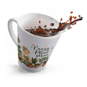 Crazy Plant Mom Latte Mug, Cute Indoor Gardener Gift for Lovers - Mugs