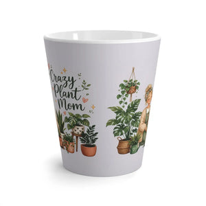 Crazy Plant Mom Latte Mug, Cute Indoor Gardener Gift for Lovers - Mugs