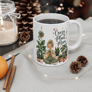 DipaliZ ceramic mug for houseplant collectors, Crazy Plant Mom design