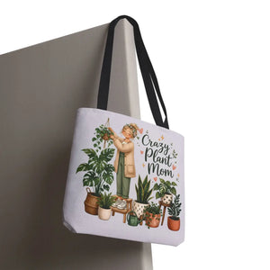 Stitched seam and handle join on the DipaliZ Crazy Plant Mom tote