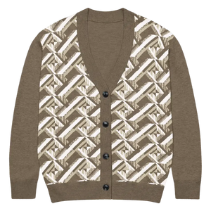 Cream Black Geometric Pattern Cardigan - Soft Layering - Dipaliz - 2xl - Cardigans