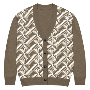 Cream Black Geometric Pattern Cardigan - Soft Layering - Dipaliz - 2xs - Cardigans