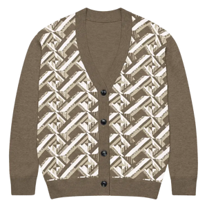 Cream Black Geometric Pattern Cardigan - Soft Layering - Dipaliz - s - Cardigans