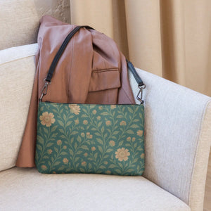 Floral Secret Garden Crossbody Bag - Sleek Dark Gray - Dipaliz - Cross Body Bags