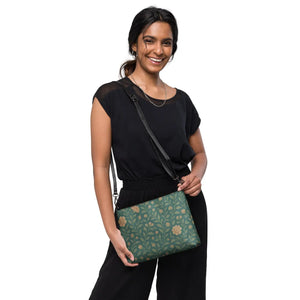 Floral Secret Garden Crossbody Bag - Sleek Dark Gray - Dipaliz - Cross Body Bags