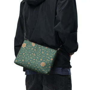 Floral Secret Garden Crossbody Bag - Sleek Dark Gray - Dipaliz - Cross Body Bags
