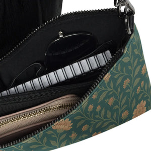 Floral Secret Garden Crossbody Bag - Sleek Dark Gray - Dipaliz - Cross Body Bags